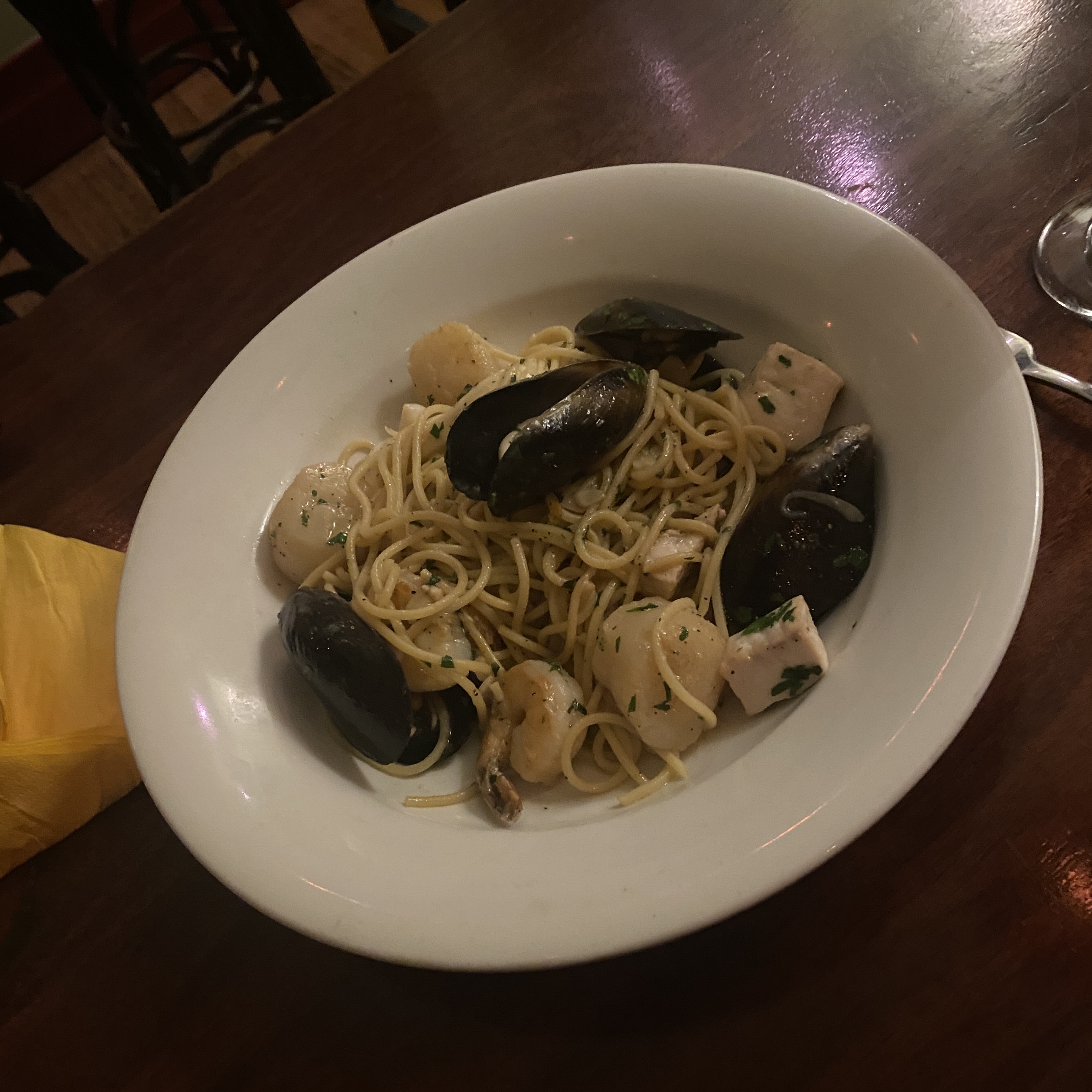 Spaghetti Marinara at the Napier Hotel Fitzroy