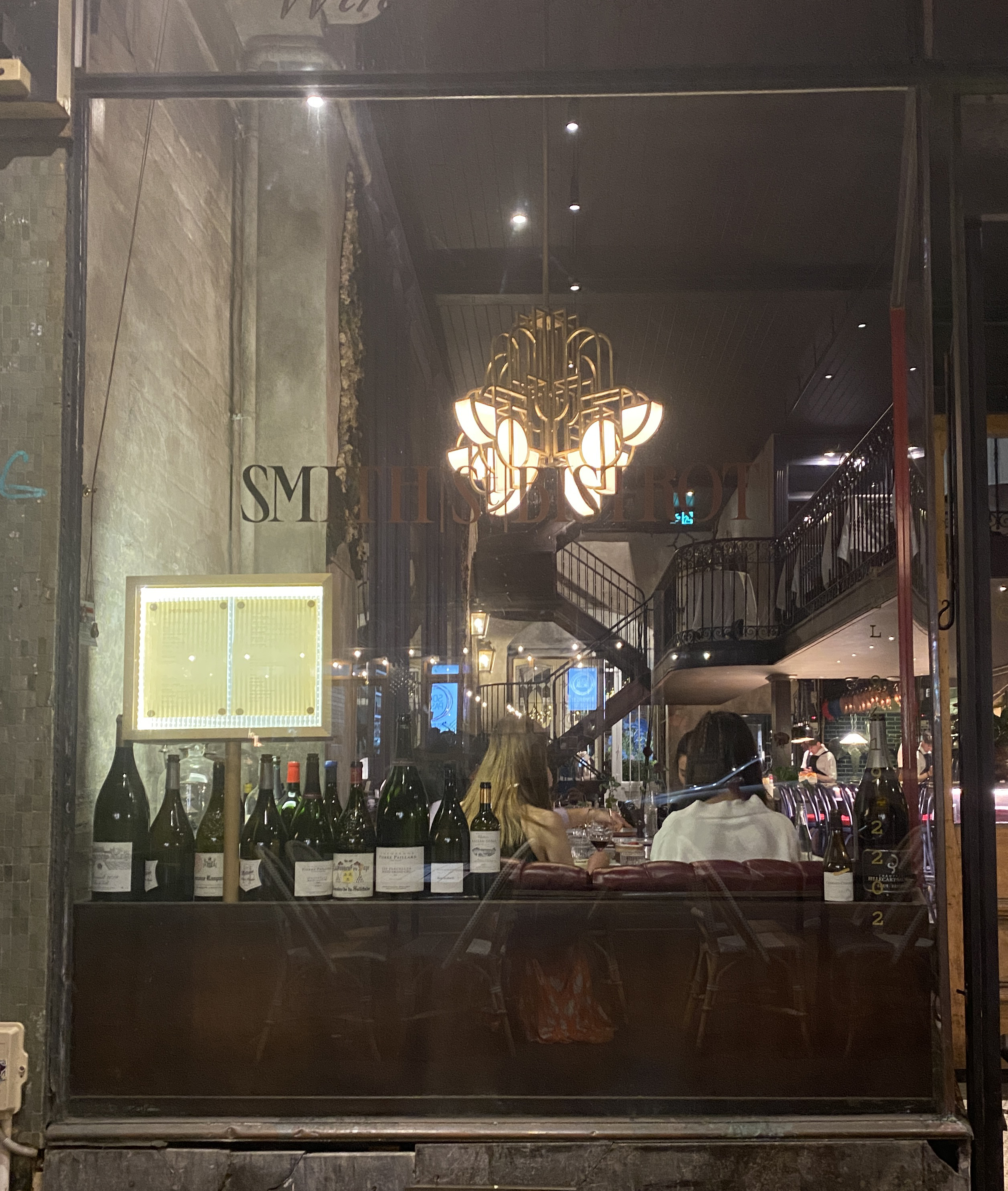 Smith Street Bistrot for a cup of tea on a winter night walk