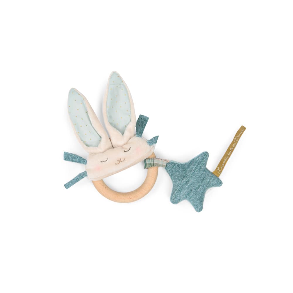 Ecole de Danse blue rabbit wooden ring rattle - Image 2