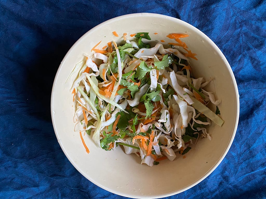 vietnamese vermicelli noodle salad constructed