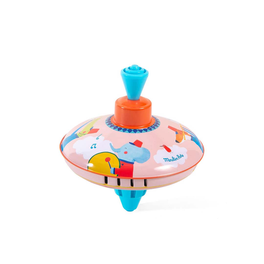 Les Jouets metal small fanfare spinning top