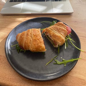 croissant with accoutrements, quick and easy