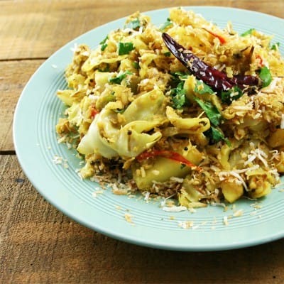 coconut and cabbage curry from kerala - delicious